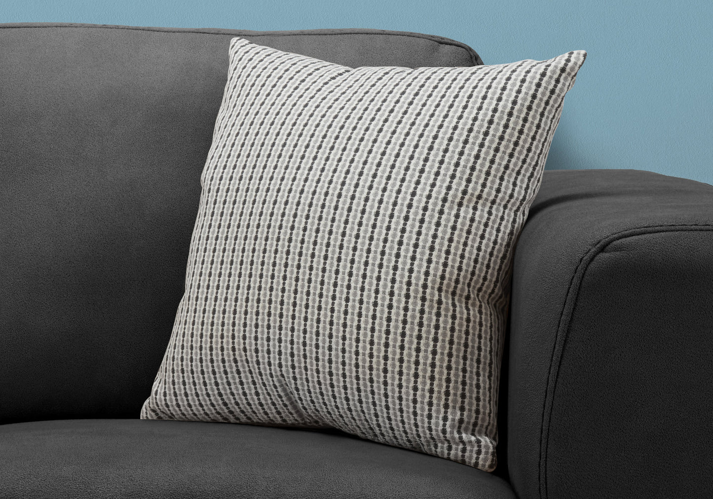 Black Gray & White Striped Pillow