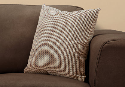 Brown & White Striped Pillow