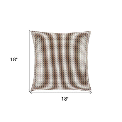 Brown & White Striped Pillow