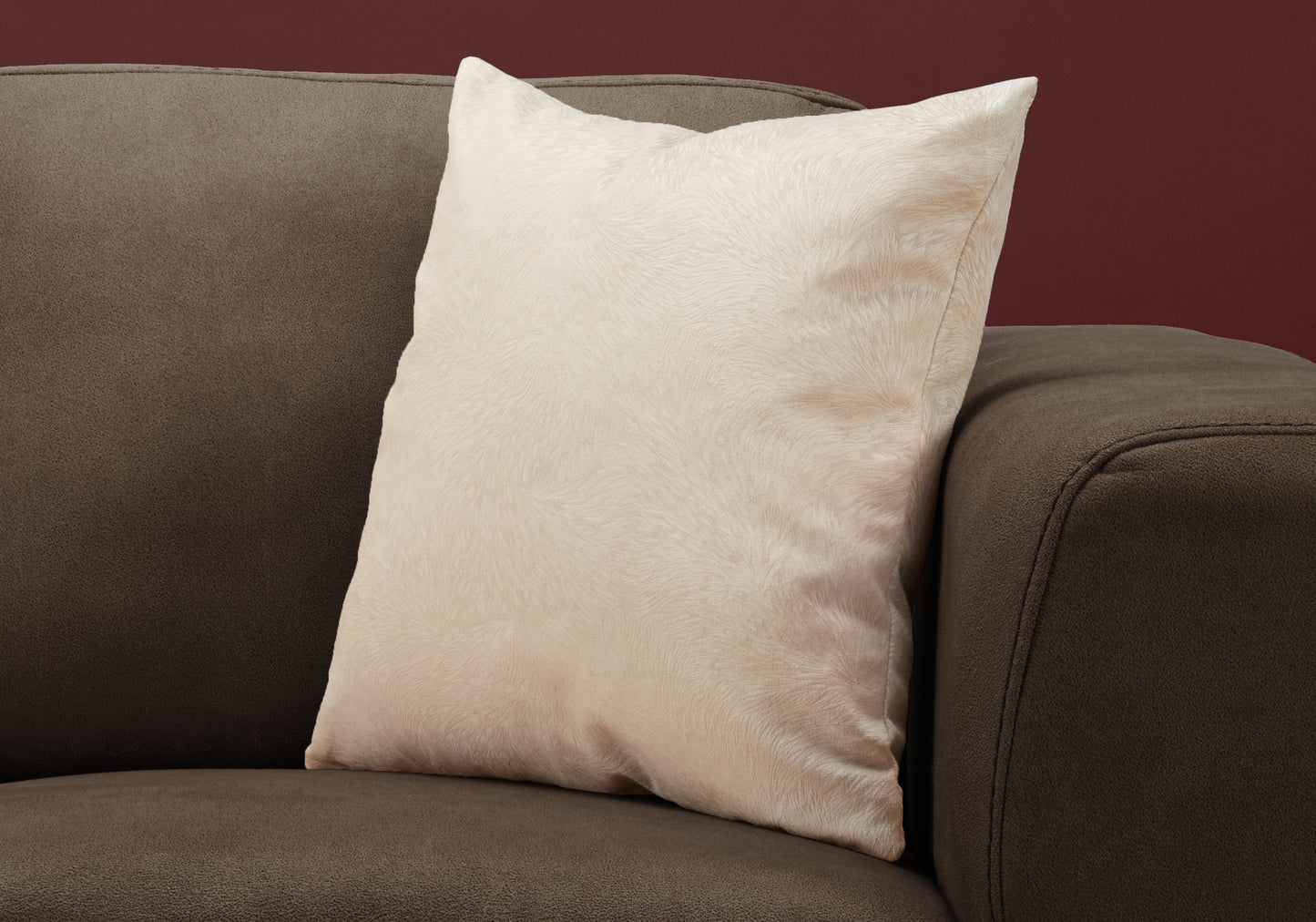 Taupe Velvet Feather Pillow
