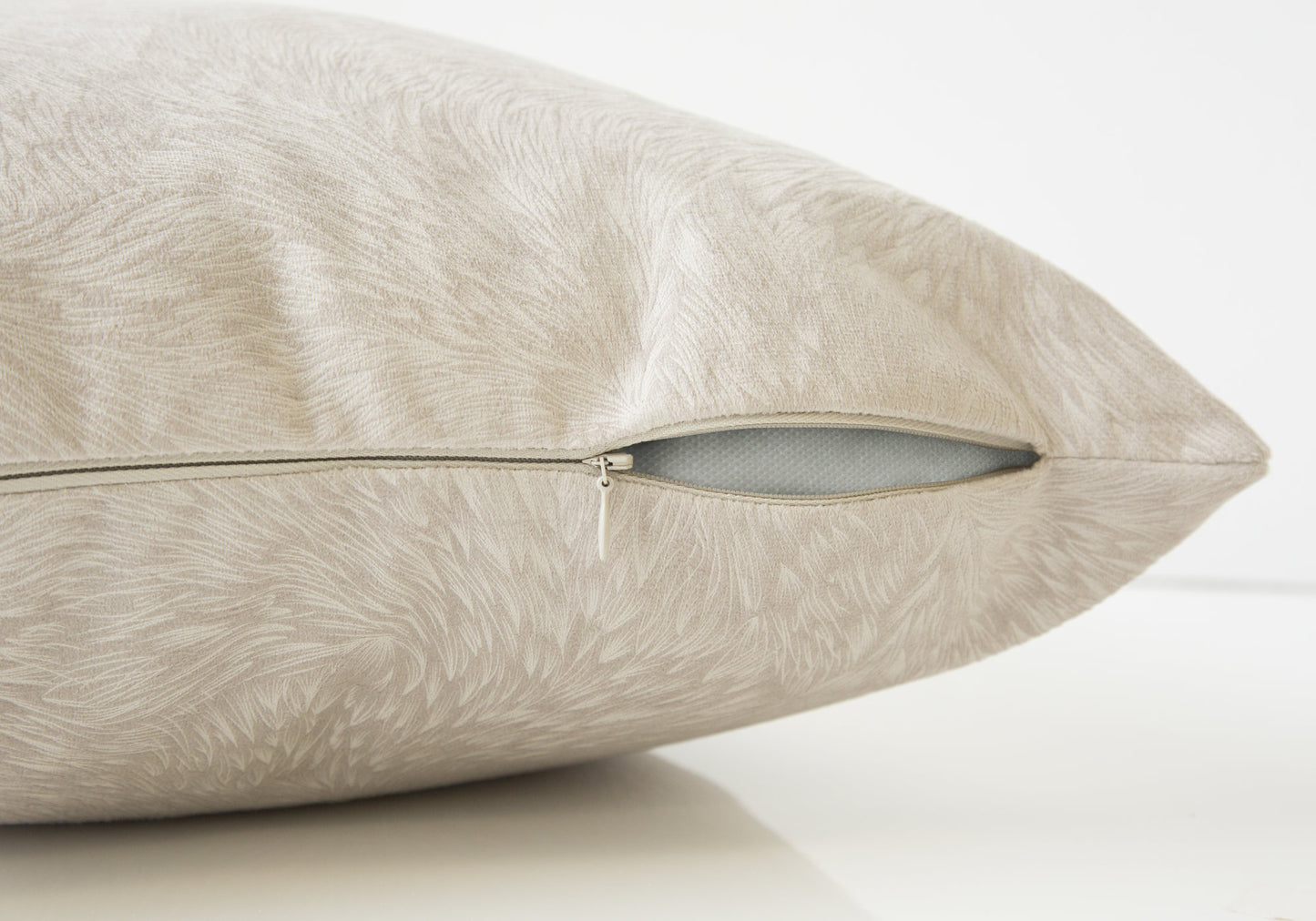 Taupe Velvet Feather Pillow