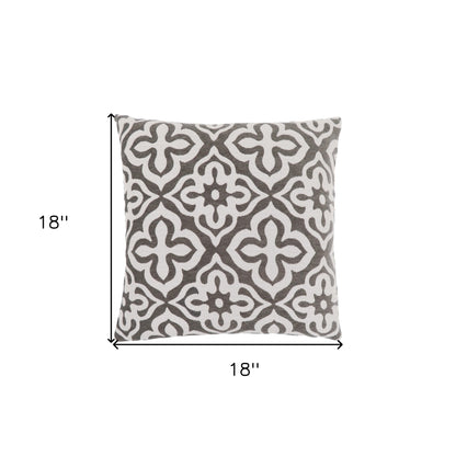 Taupe Geometric Pillow
