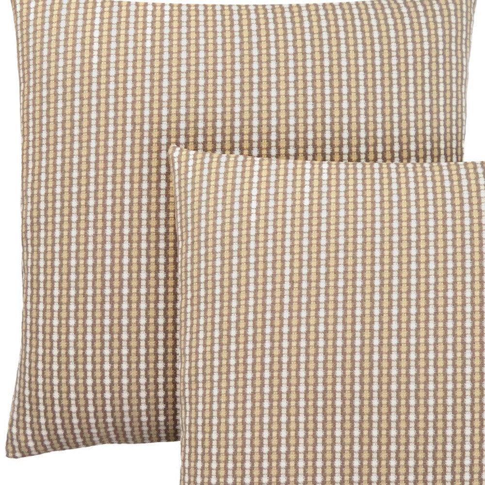 Taupe Striped Pillow
