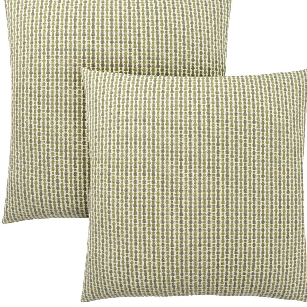 Green & White Striped Pillow
