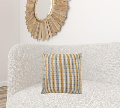 Gold & White Striped Pillow