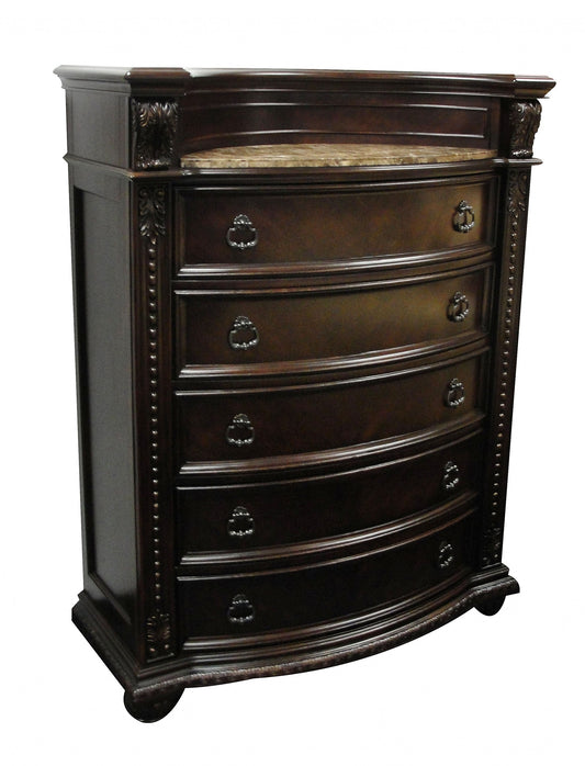 Black Solid Wood 6-Drawer Chest