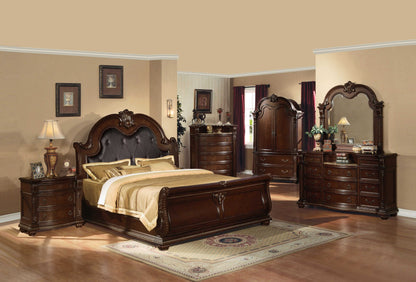 Black Solid Wood 6-Drawer Chest