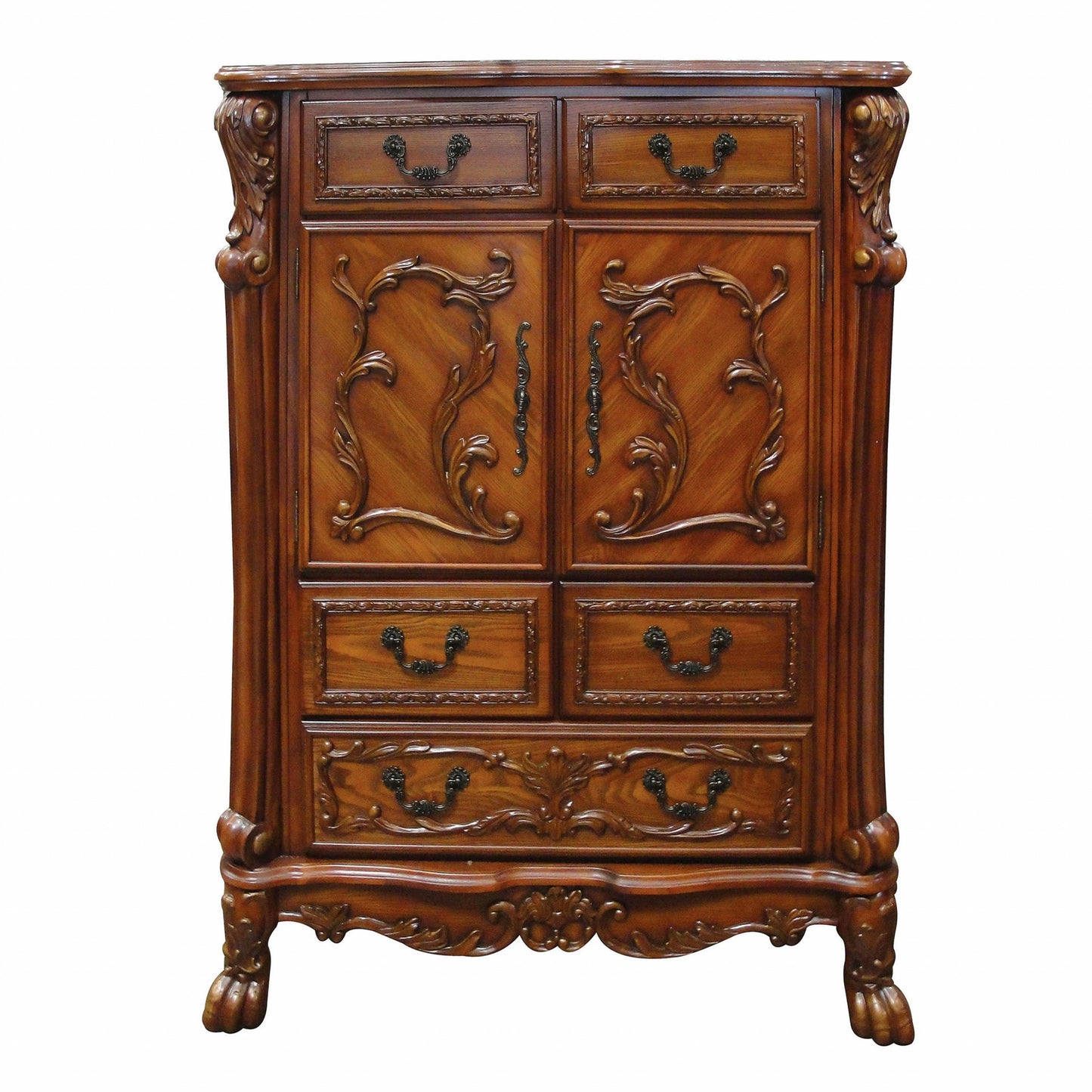 Gray Solid Wood 7-Drawer Dresser
