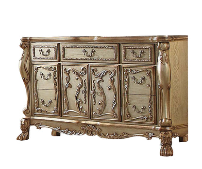 Black Solid Wood 7-Drawer Dresser
