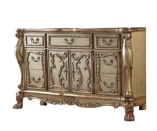 Black Solid Wood 7-Drawer Dresser