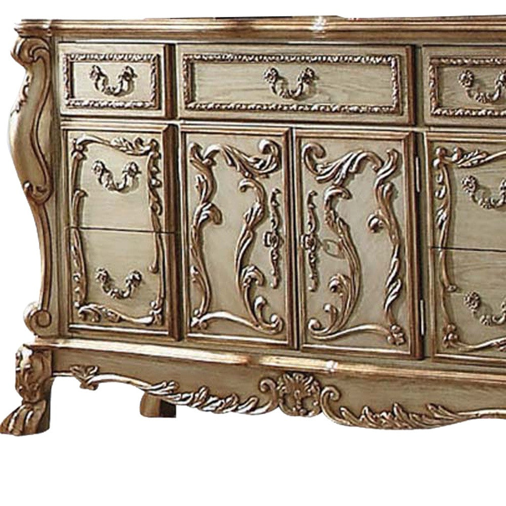Black Solid Wood 7-Drawer Dresser