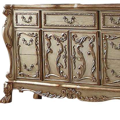 Black Solid Wood 7-Drawer Dresser