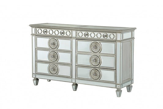 Dark Brown Solid Wood 6-Drawer Dresser
