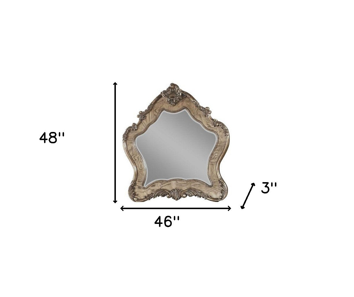 Oak Abstract Wood Framed Mounted Dresser Mirror