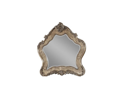 Oak Abstract Wood Framed Mounted Dresser Mirror