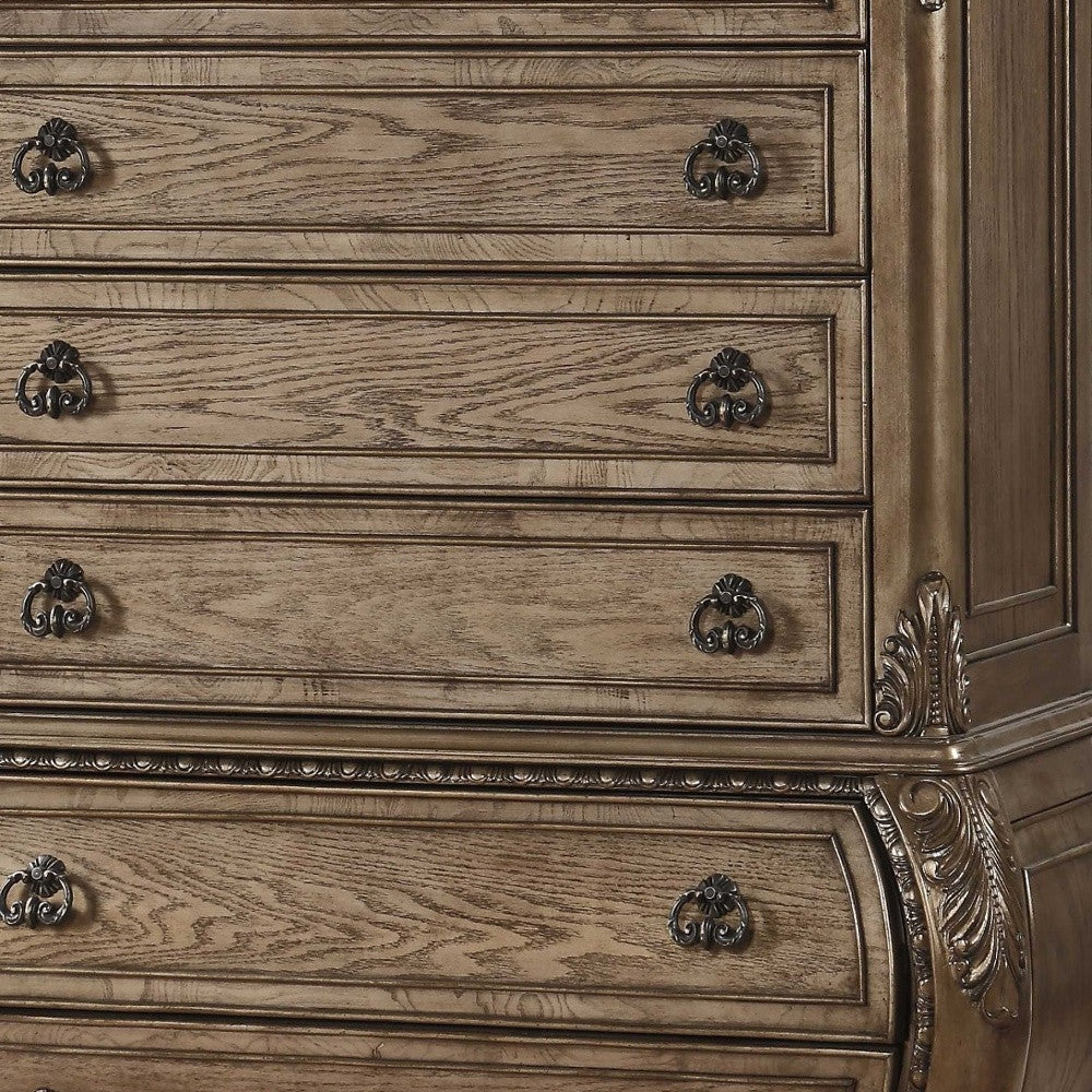 Brown and Black Solid Wood 3-Drawer Double Dresser