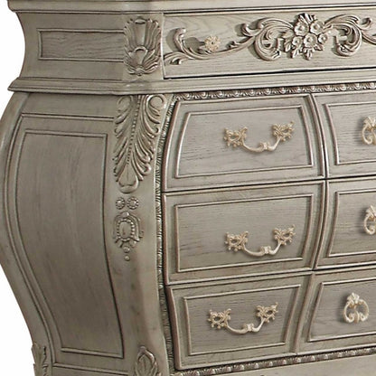 Natural and Black Solid Wood 6-Drawer Double Dresser