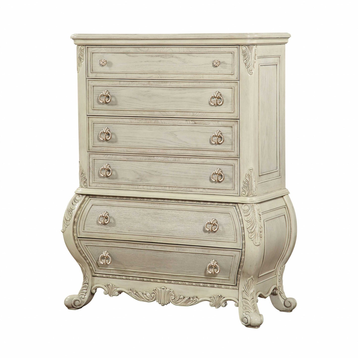 Natural Solid Wood 6-Drawer Double Dresser