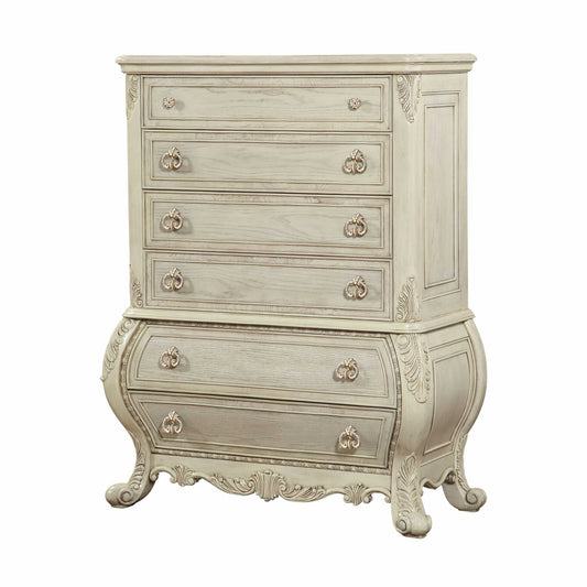 Natural Solid Wood 6-Drawer Double Dresser