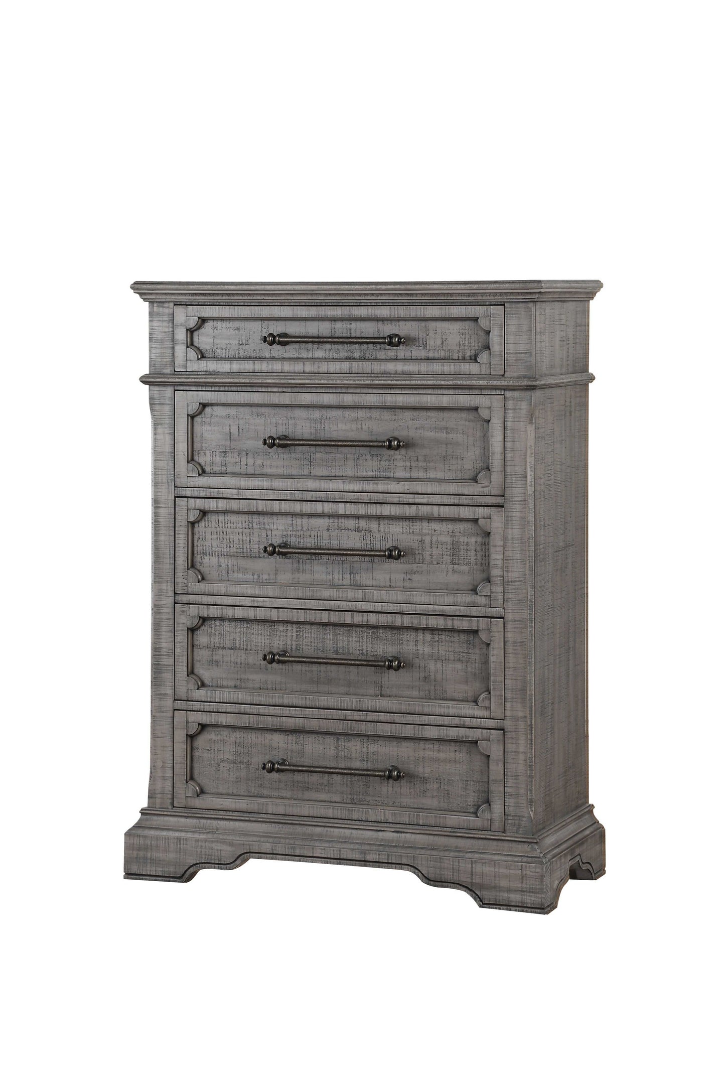Gray Solid Wood 6-Drawer Double Dresser