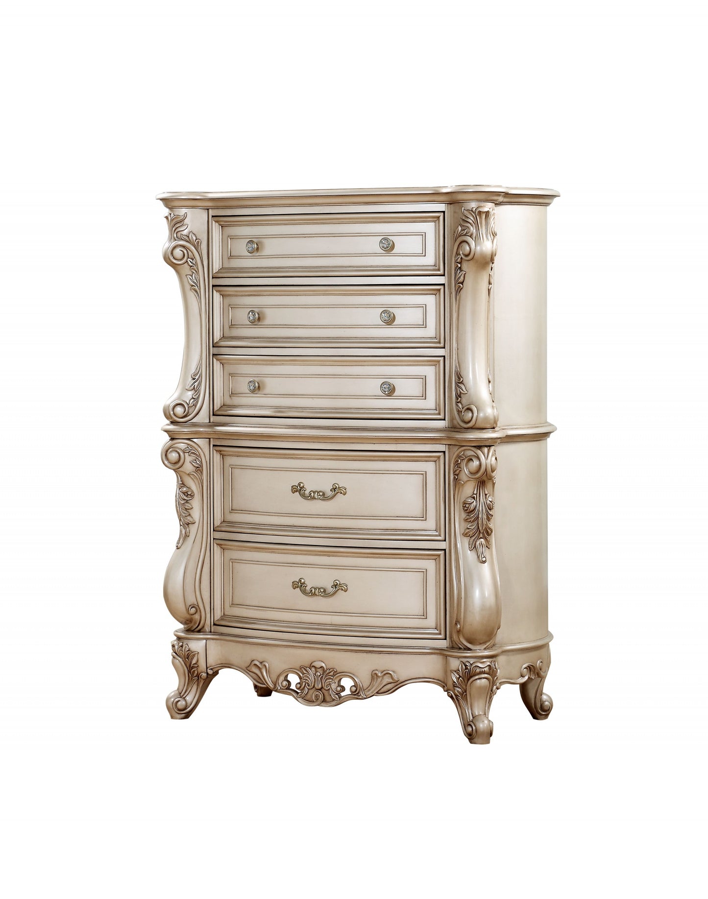 Gray Solid Wood 6-Drawer Double Dresser