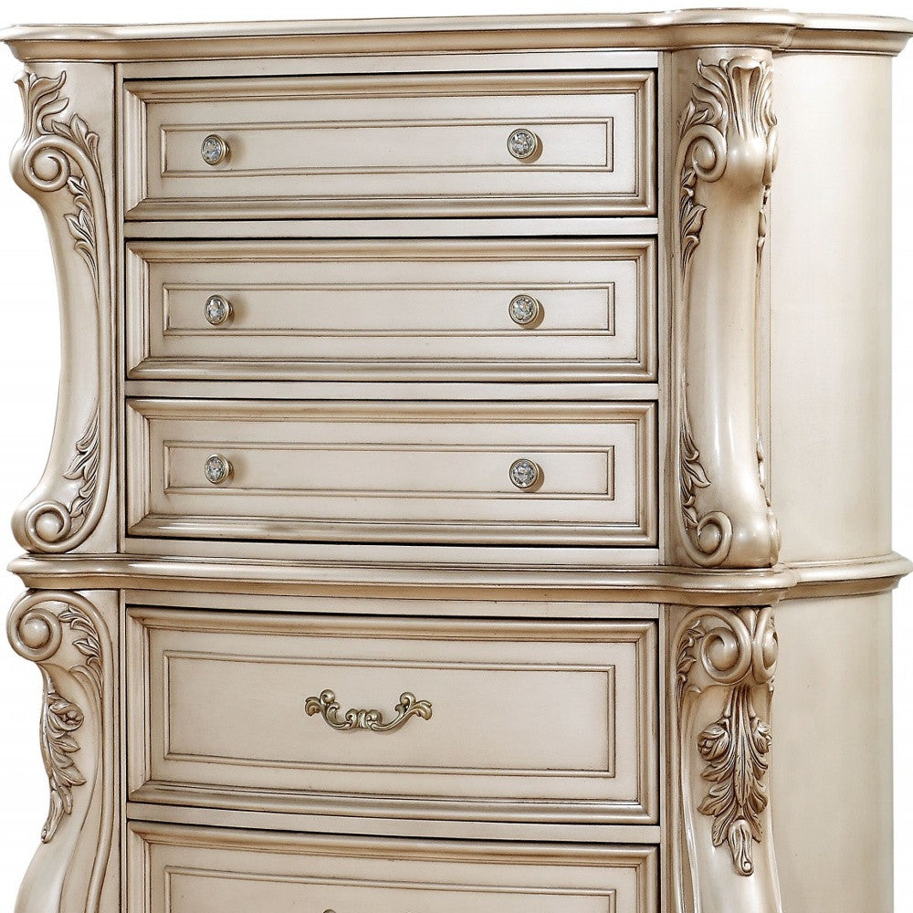 Gray Solid Wood 6-Drawer Double Dresser