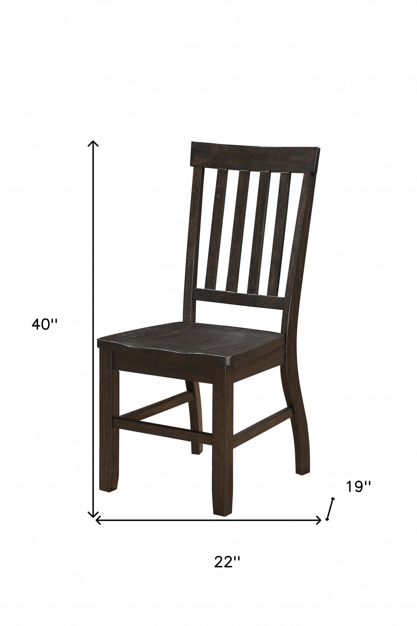 Brown Wood Dining Chair - Set of 2