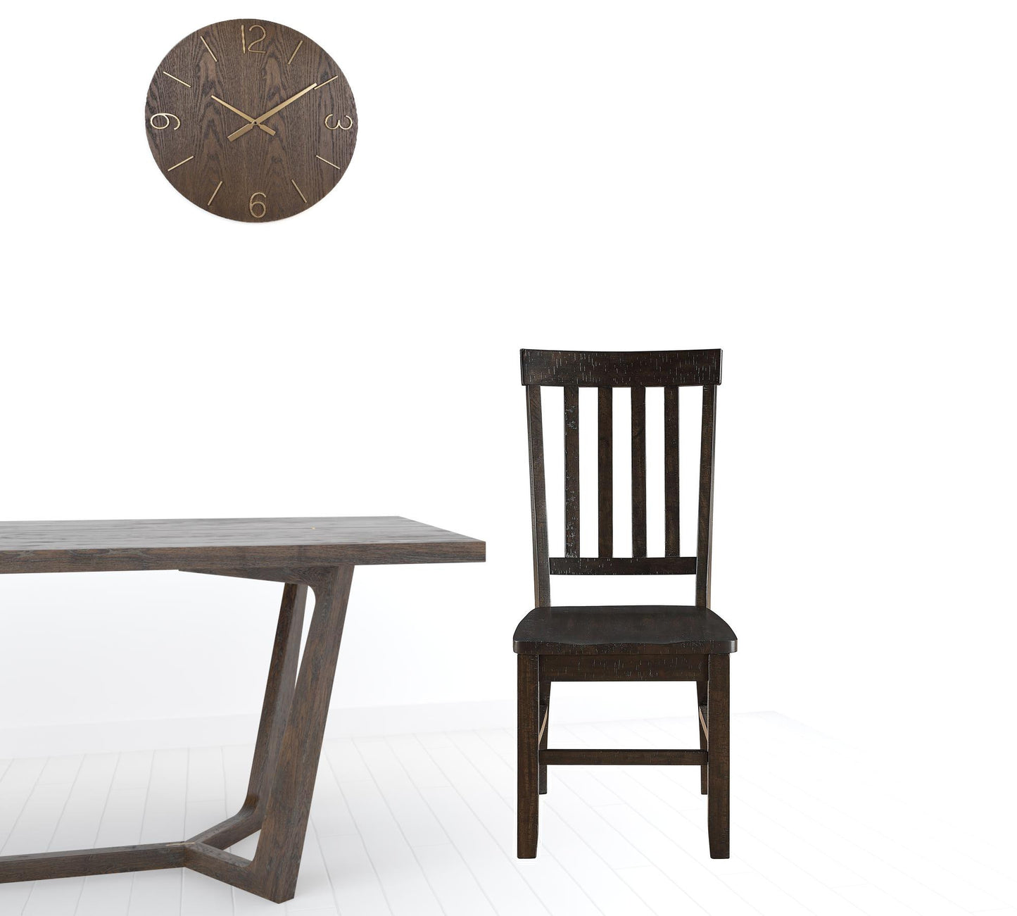 Brown Wood Dining Chair - Set of 2
