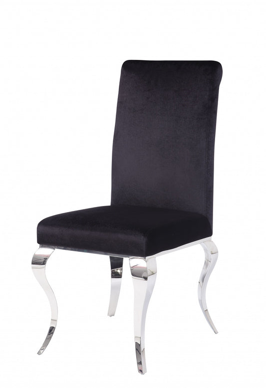 Black & Silver Fabric Dining Chair - Set of 2