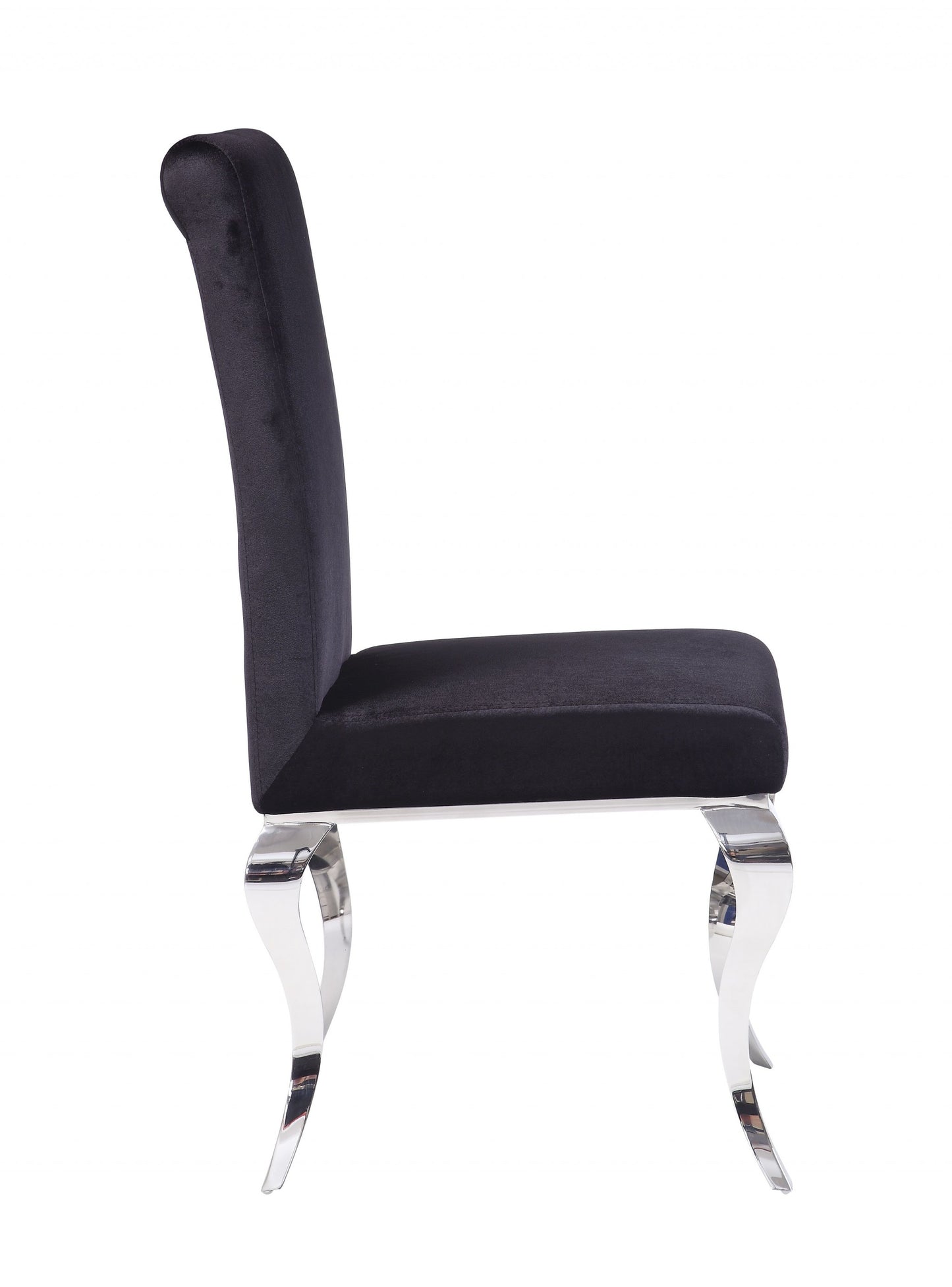 Black & Silver Fabric Dining Chair - Set of 2