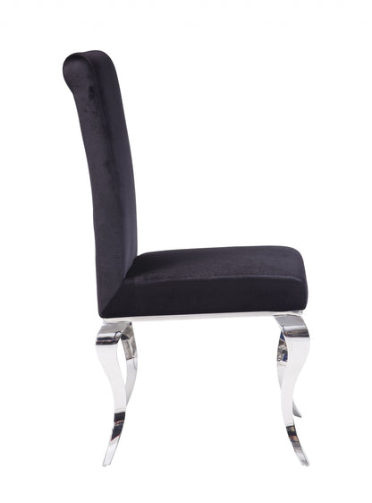 Black & Silver Fabric Dining Chair - Set of 2
