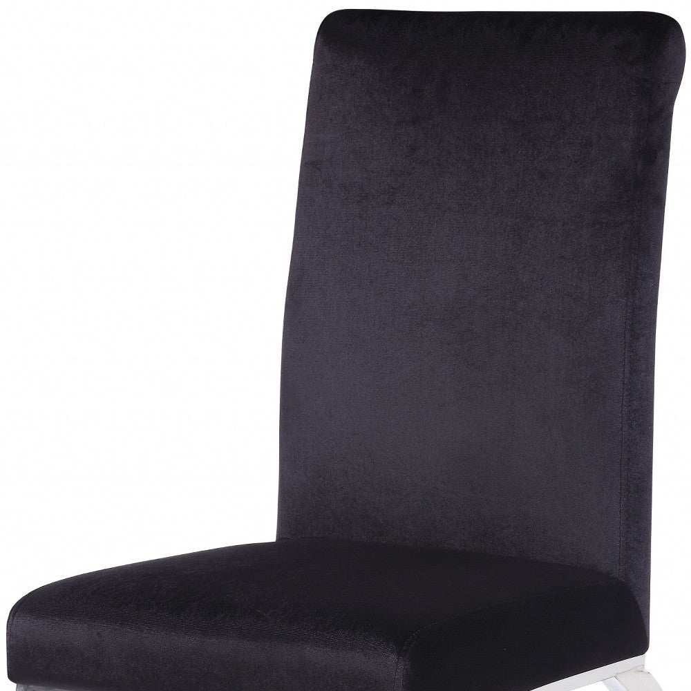 Black & Silver Fabric Dining Chair - Set of 2