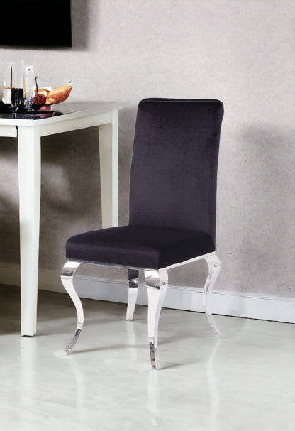 Black & Silver Fabric Dining Chair - Set of 2