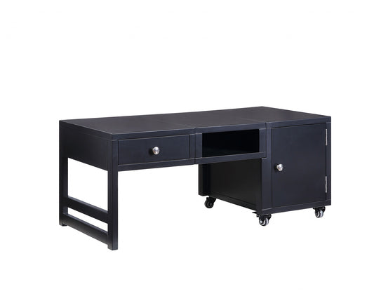 Black Wood Veneer Coffee Table (Convertible)
