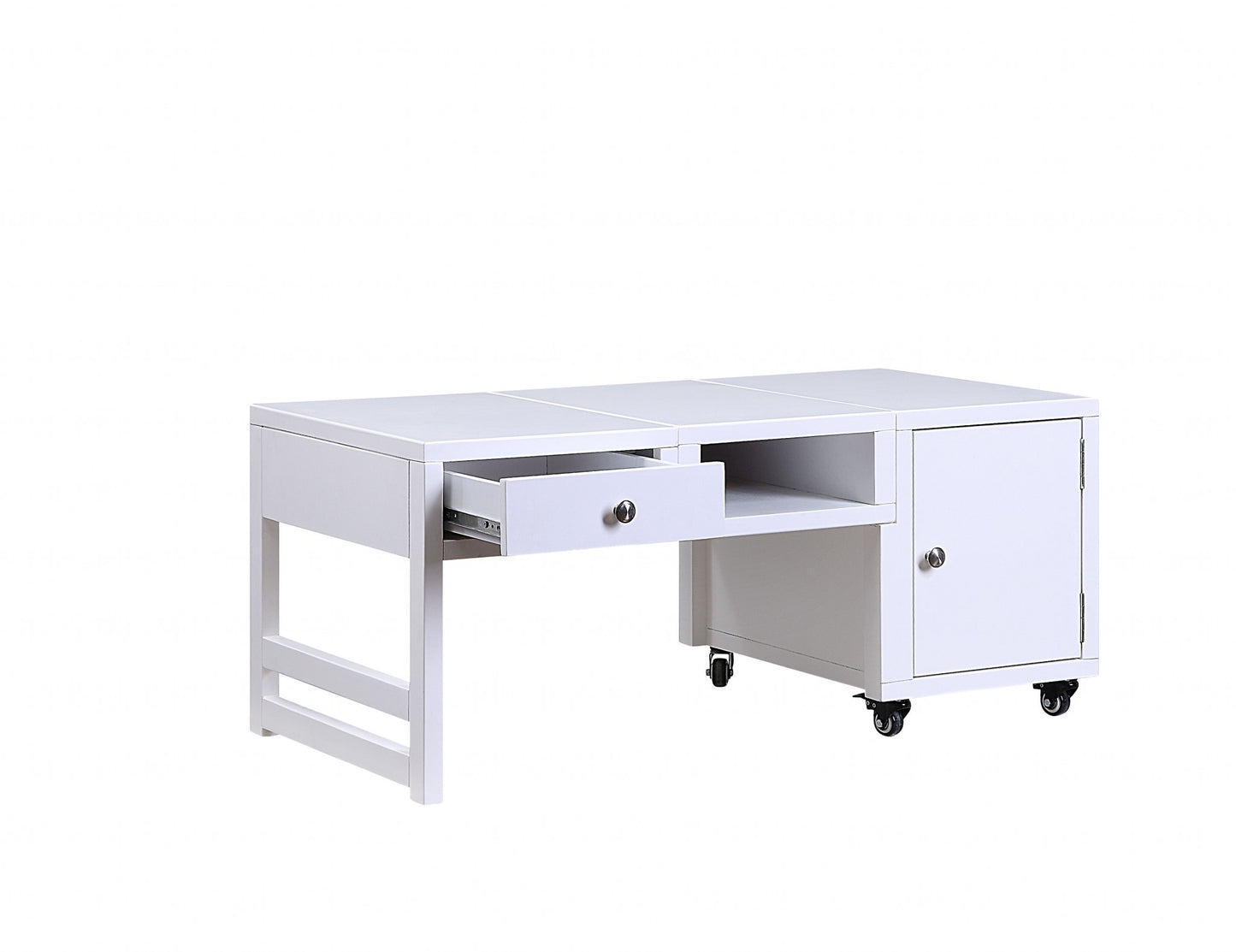 White Wood Veneer Coffee Table (Convertible)