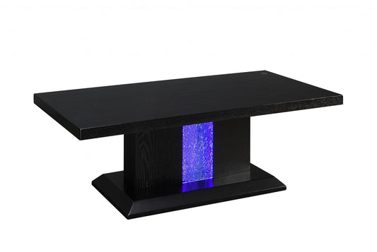 Black Led Wood Glass Coffee Table
