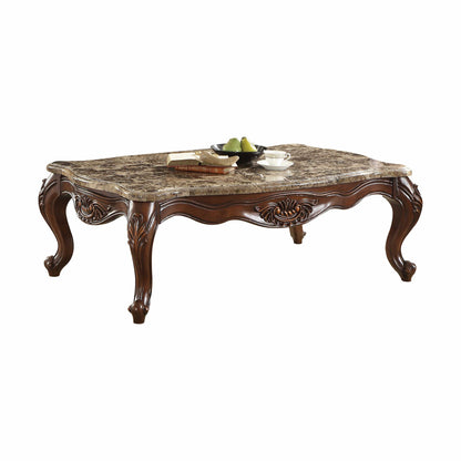 Brown & Dark Brown Genuine Marble Coffee Table