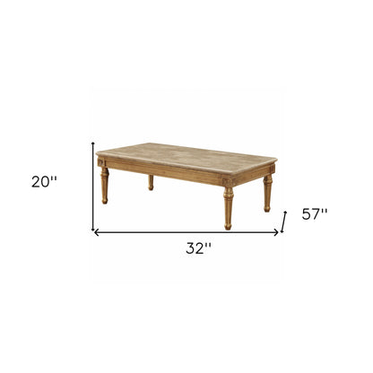 Marble Antique Gold Wood Coffee Table