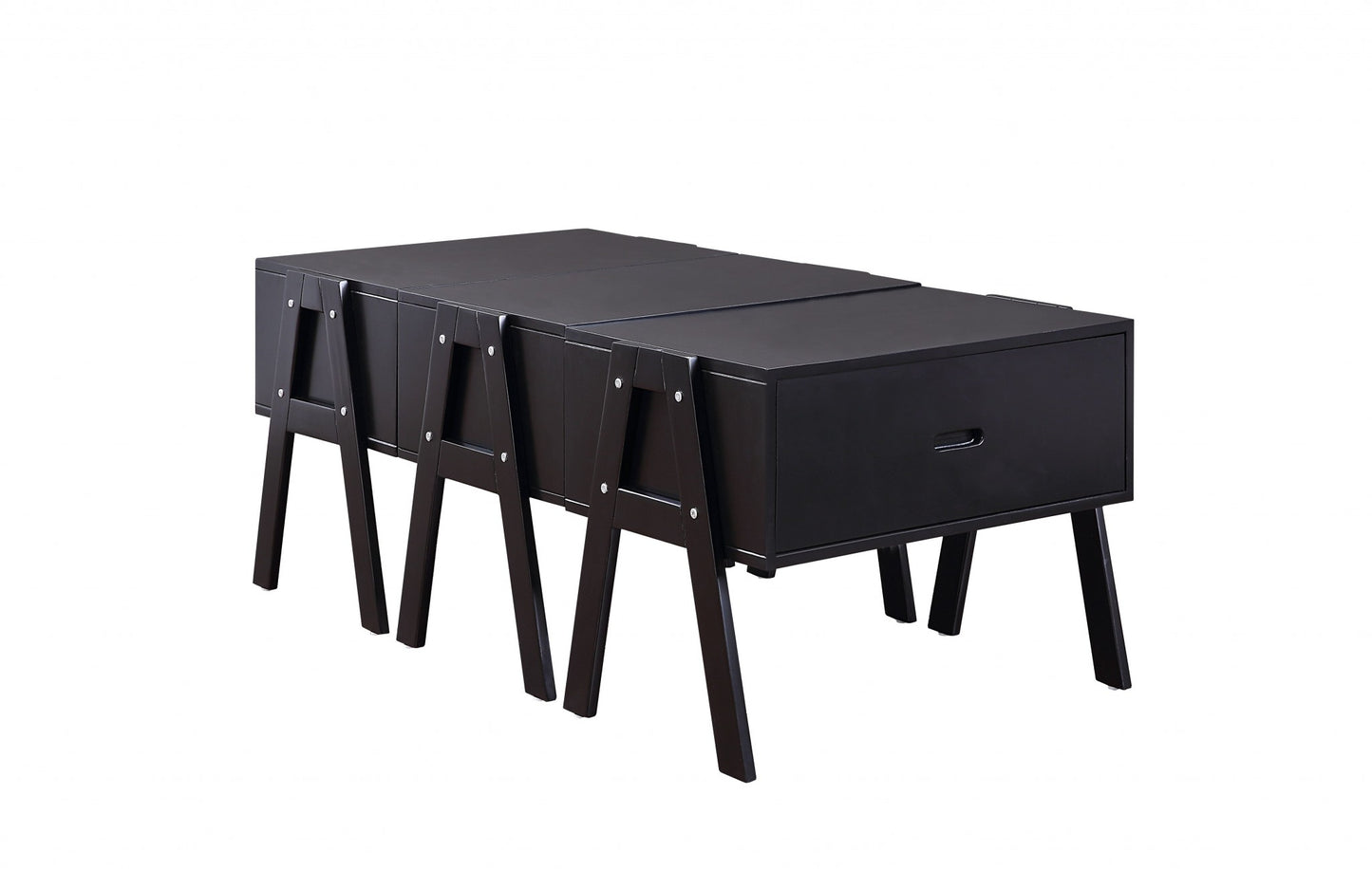 Black Convertible Coffee Table w/ 3 Drawers