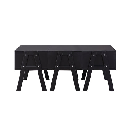 Black Convertible Coffee Table w/ 3 Drawers