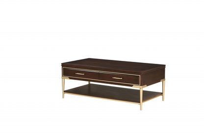 Cherry Metal Wood Coffee Table