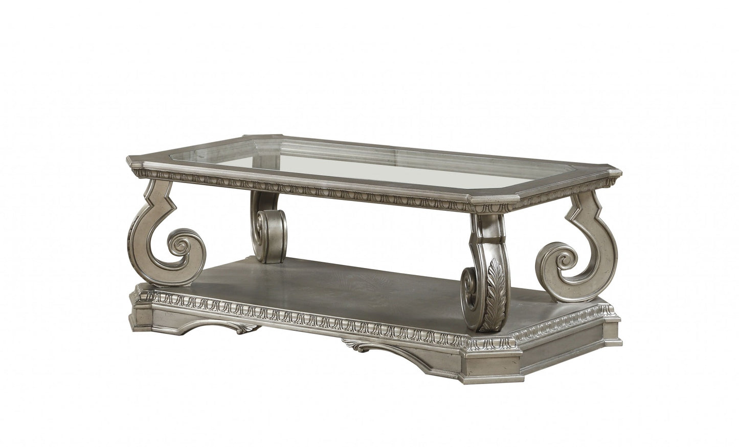 Glass & Solid Wood Coffee Table