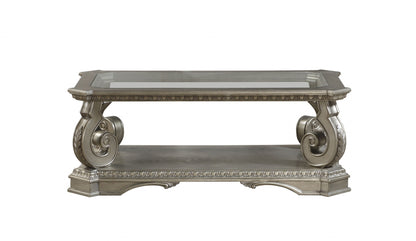 Glass & Solid Wood Coffee Table