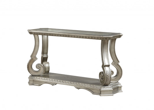 Glass & Solid Wood Coffee Table