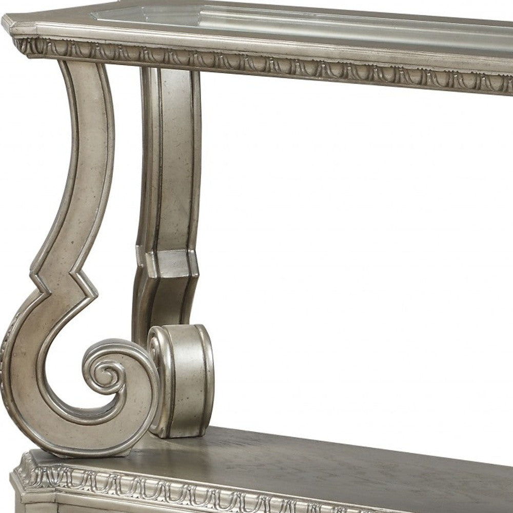 Glass & Solid Wood Coffee Table