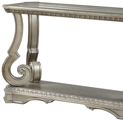 Glass & Solid Wood Coffee Table