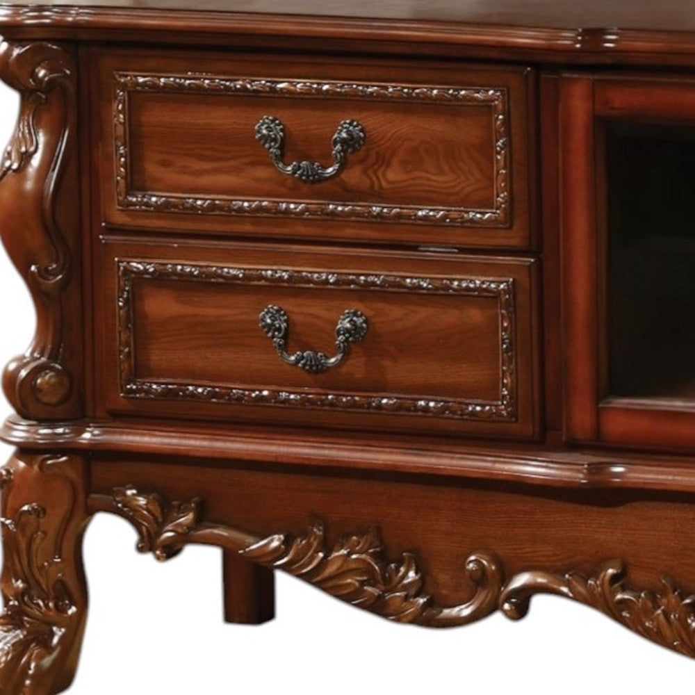 Carved Scrollwork Media Console