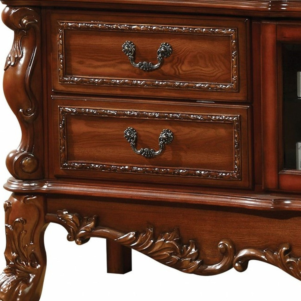 Carved Scrollwork Media Console
