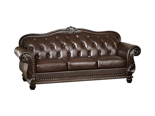 Espresso Top Grain Leather Sofa