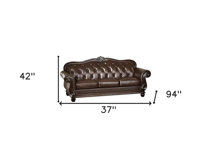 Espresso Top Grain Leather Sofa